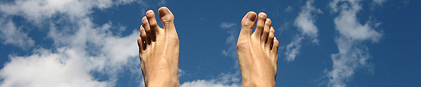 Feet reaching the sky